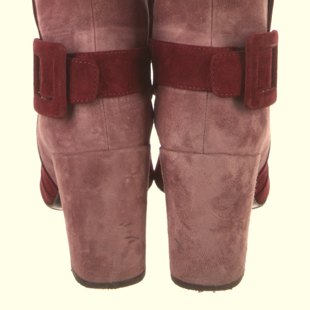 Roger Vivier red & pink suede Tres Vivier ankle boots 37 with box & dust bag. - Picture 4 of 5